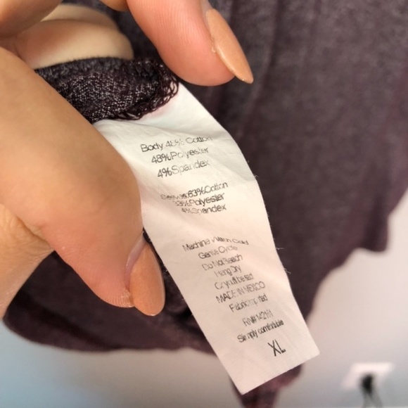 LuLaRoe Classic Burgundy Striped Gray Black Tee - Picture 5 of 6